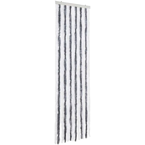 VidaXL Vliegengordijn 56x185 cm chenille grijs en wit