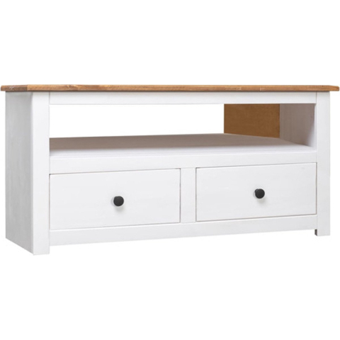 VidaXL Tv-hoekkast panama range 93x49x49 cm massief grenenhout wit