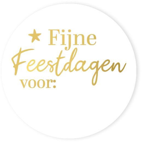 Kassaplan Stickers fijne feestdagen voor wit/goud ø40mm 250st