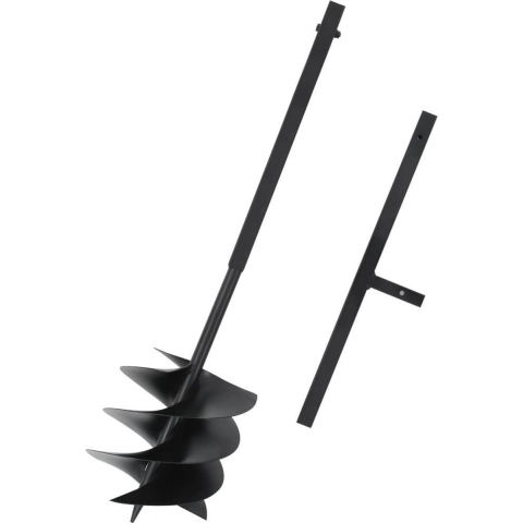 VidaXL Grondboor met handgreep 250 mm staal zwart