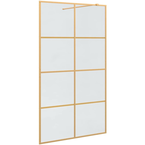 VidaXL Inloop douche wand goud 115 x 195 cm gehard glas