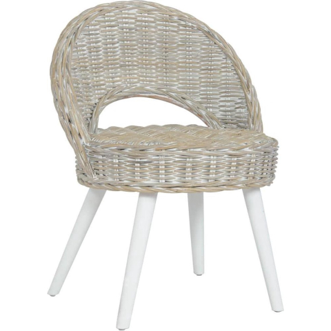 VidaXL Fauteuil kubu rattan wit