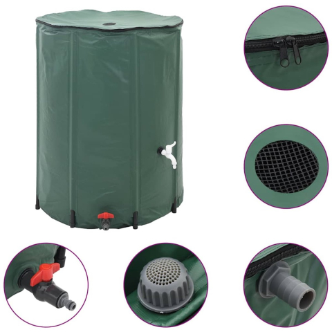 VidaXL Regenton inklapbaar met tap 1350 l