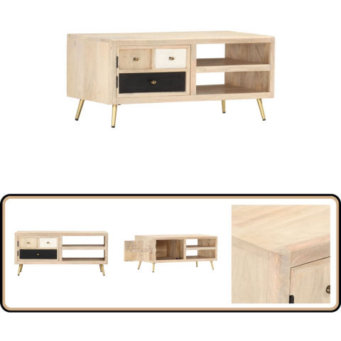 VidaXL Salontafel 90x45x40 cm massief mangohout