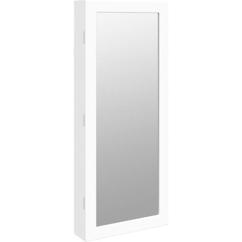 VidaXL Sieradenkast met spiegel en led wandgemonteerd wit