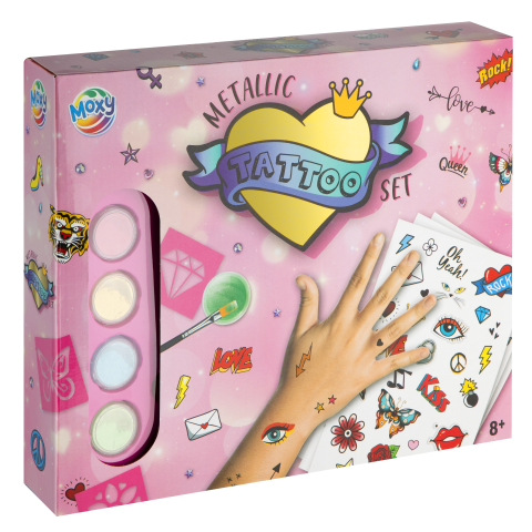 Moxy Metallic tattoo set incl. stencils,