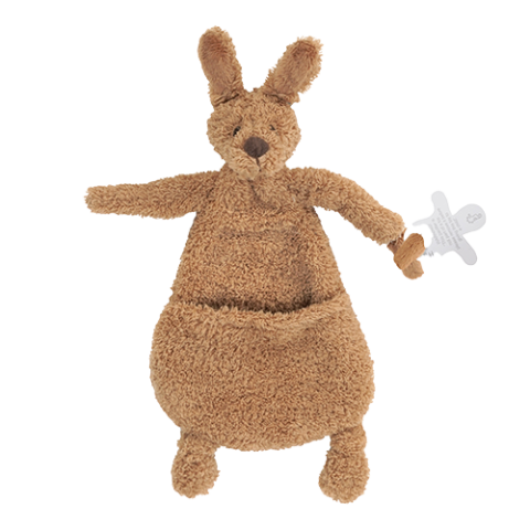 Happy Horse kangoeroe kick knuffeldoek 22 cm - bruin - baby cadeau