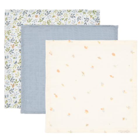 Little Dutch Monddoekjes set - blauw - forest friends
