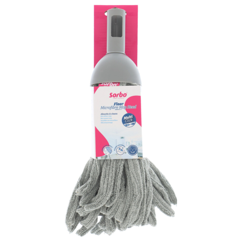 Sorbo microvezel mop - mopkop microfiber - multi-click vloermop voor laminaat, tegels en pvc