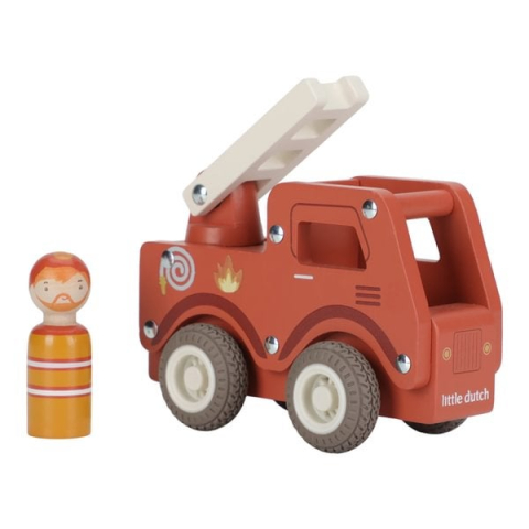 Little Dutch brandweerwagen inclusief pegdoll - hout