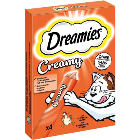 Voordeelpakket: 44 x 10 g Dreamies Creamy Snacks kip kattensnacks