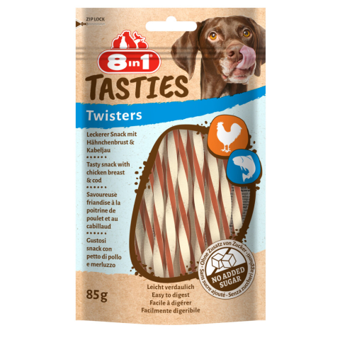 8in1 Tasties Twisters kip - 6 x 85 g