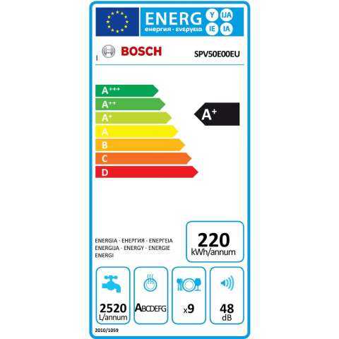 Bosch Spv50e00eu - Inbouw Vaatwasser - 44.8 Cm - 9 Couverts - 48 Db | Tweedehands (Refurbished)