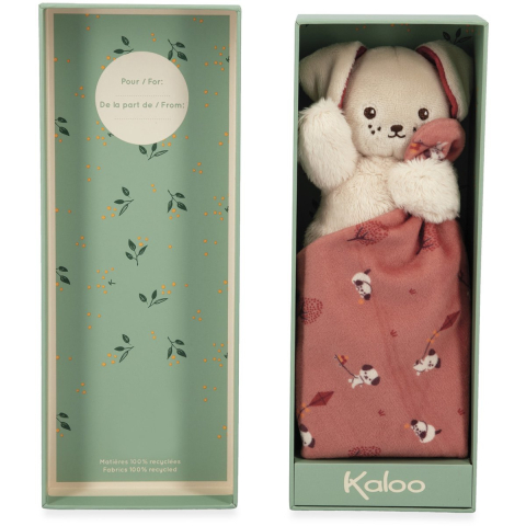 Kaloo - carre douceur - knuffeldoekje - hond - steenrood