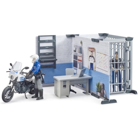 Bruder bworld politie bureau met politie motor