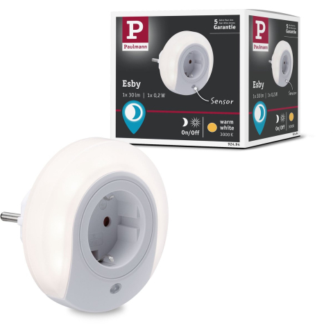 Paulmann Nachtlamp esby met schemersensor rond 3000k 22lm