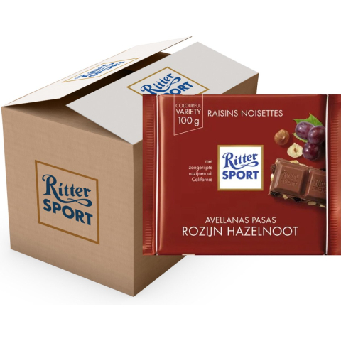Ritter Sport rozijn hazelnoot (12x 100gr)