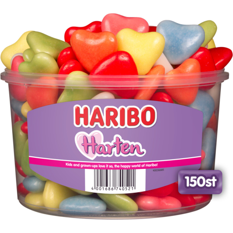 Haribo harten - snoep met scuim - 150 stuks silo