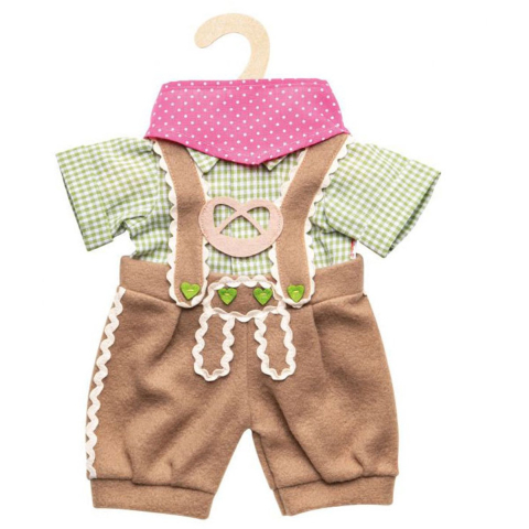Heless Poppenkleding lederhosen met overhemd en sjaal, 28-35 cm
