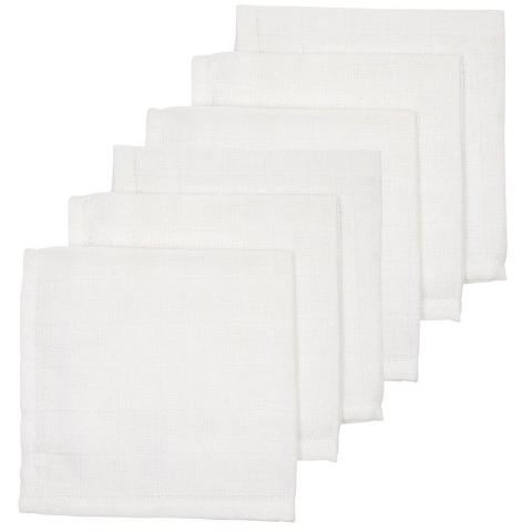 Meyco baby uni monddoekjes - 6-pack - hydrofiel - white - 30x30cm