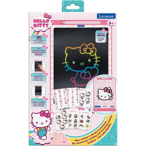 Lexibook Hello kitty 11'' meerkleurige leer- en teken-e-ink-tablet met sjablonen