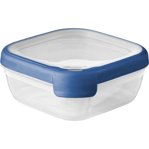 Curver grand chef eco vershoudbakje 0,75l vierkant transparant/donkerblauw