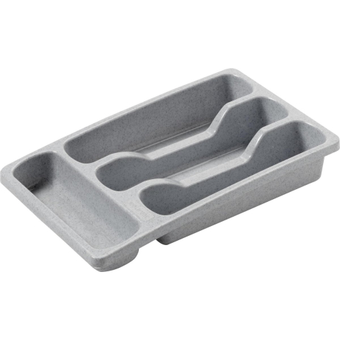 Curver bestekbak 4 vakken s - 33x20x6 cm - lichtgrijs