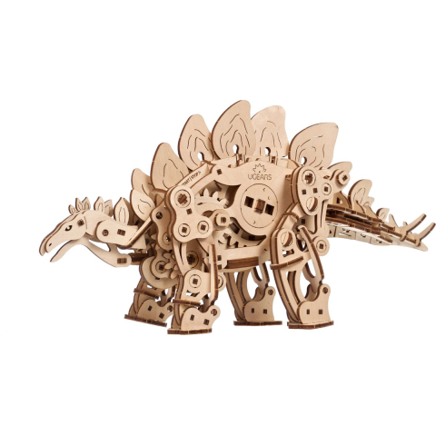 Ugears 3d modelbouw - stegosaurus - mechanisch bouwpakket hout - educatief speelgoed