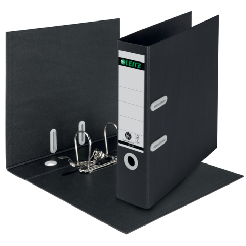 Leitz 180° recycle ordner a4 - rugbreedte van 80mm - 100% gerecycled karton - zwart