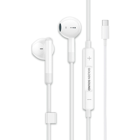 Golden Sound bedrade oordopjes - Oordopjes met draad en microfoon - USB-C aansluiting