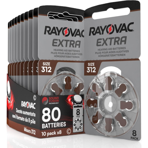 Rayovac Extra Advanced 312 Hoorbatterijen PR41 Bruin – 80 Stuks