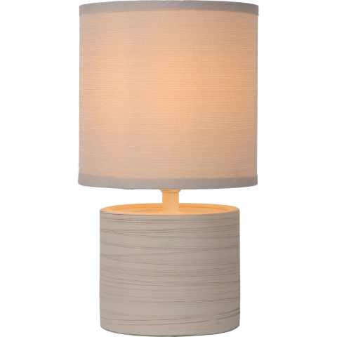 Lucide GREASBY - Tafellamp - Ø 14 cm - 1xE14 - Beige - Japandi