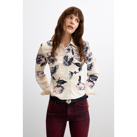Bloemenprint overhemd - WHITE - XL
