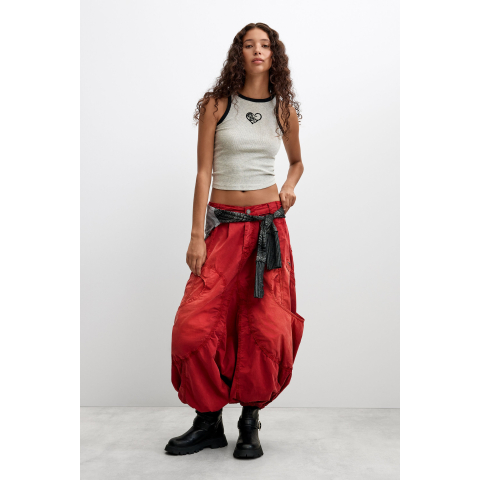 baggy broek van katoen - RED - 40