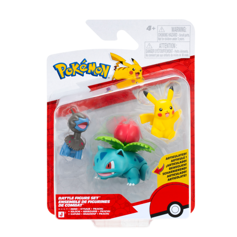 Pokémon - Battle Figure 3 Pack Pikachu, Ivysaur & Deino (PKW4561)