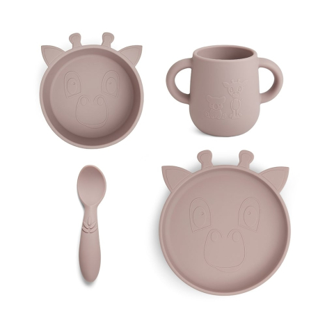 Nuuroo - Lykke silicone dinner set - 4 pack - Woodrose