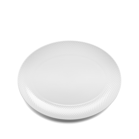 Lyngby Porcelæn - Rhombe Witte Serveerblad - 35x26,5 cm