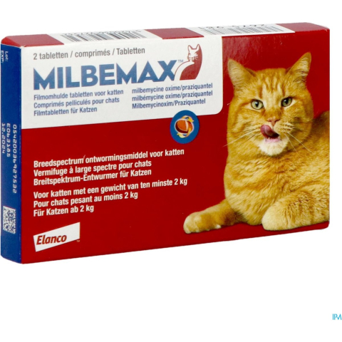 2x2 Tabletten Milbemax Ontworming voor Katten - BE
