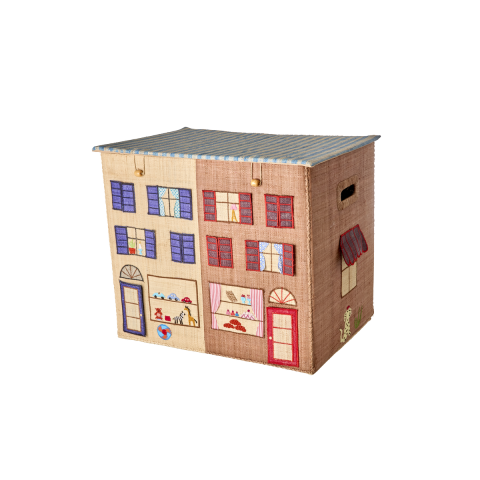 Rice - Raffia Storage Box with Paris Theme - Extra Large