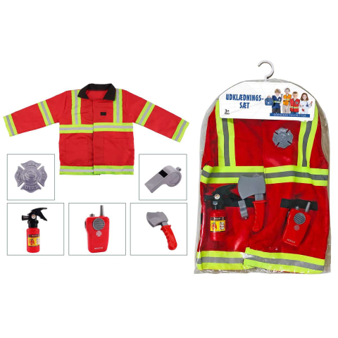 TOYMAX - Udklædningssæt brandmandsjakke rød med tilbehør (520219)