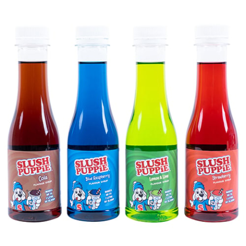 SLUSH PUPPiE ORIG 4x180ml Syrup Set-BLR/STRW/C/LL