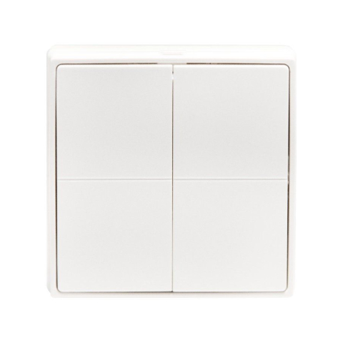 Shelly BLU Wall Switch 4 ZB – Standalone draadloze vier-knops slimme wandschakelaar met Bluetooth & Zigbee – Wit