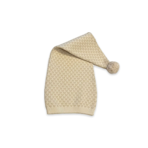 Smallstuff - Pixie Hat - Off-white with Golden Hearts - 3-5 Years