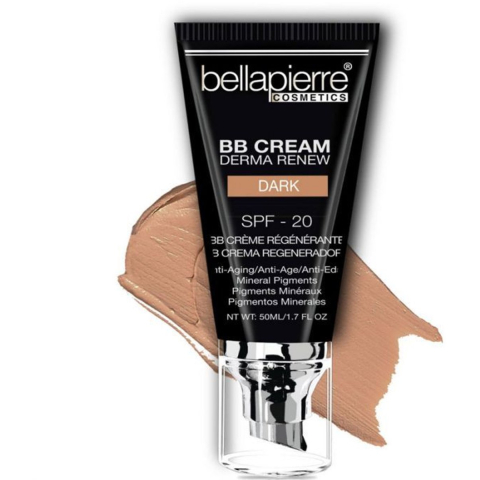BellaPierre | BB Cream Derma Renew | SPF 20 | 40 ML | Anti-Aging foundation | Minerale Make-Up | Dark