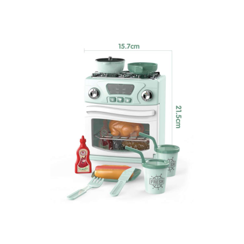TOYMAX - Komfur m/ovn elektrisk med tilbehør 21,5x15,7cm (500202)
