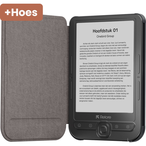Relore E-reader 6 Inch Touchscreen - Ereader opslag 1000+ Ebooks - Ebook Vervanger Kobo Clara, Kindle, Pocketbook - Inclusief Hoesje