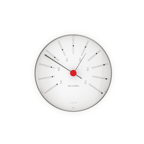 Arne Jacobsen - Bankers Barometer - White/Black/Red - Ø12 cm