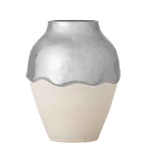 Bloomingville - Silvio Vase - Silver - Stoneware