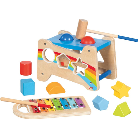 Goki - Hammer Bench with Xylophone and Sorting Function (58304)