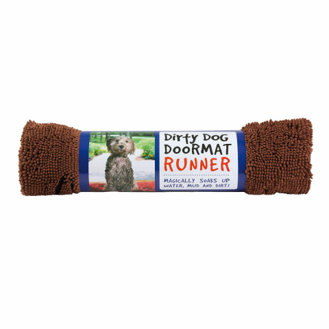 Dog Gone Smart Dirty Dog Deurmat, loper, 152x76cm, bruin